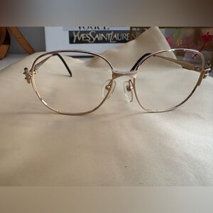 Vintage Christian Dior CD Gold Metal Eyeglasses Frames – No Lenses